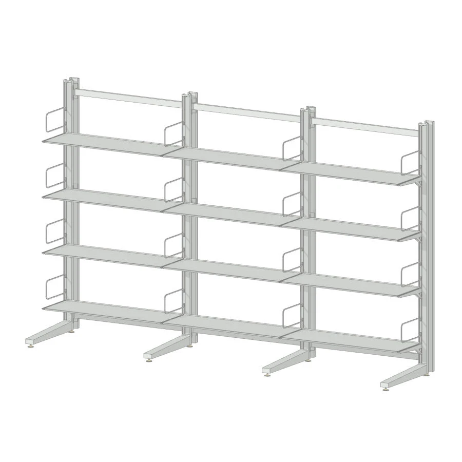 Library shelving unit (for documents) one-sided metal (WxHxH) 2760x600x1730 mm