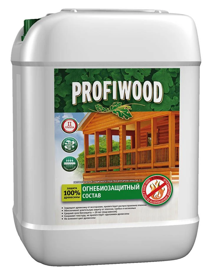 Fire-Resistant Wood Protection Coating PROFIWOOD Clear I/II Grade