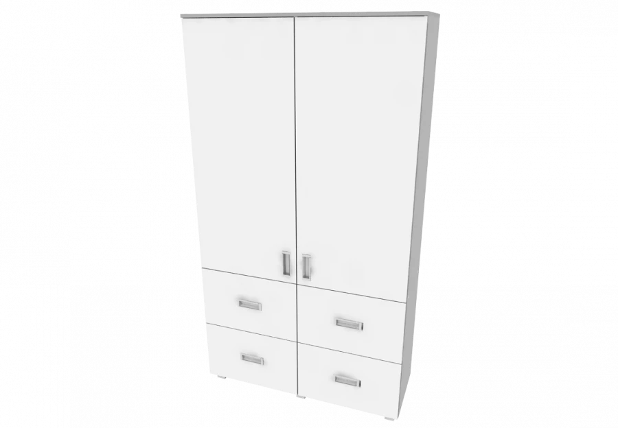 Two-section storage cupboard (swing front and 4 drawers) 1100x400x2000mm (WxHxH)