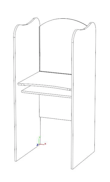 Closed single-seat table for a foreign language room with acoustic half-cabins 7 gr