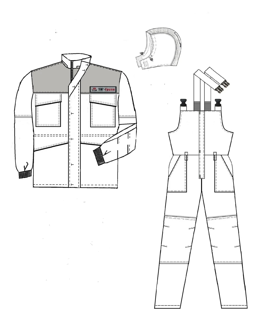 Women's suit (jacket, dungarees) for protection against low temperatures, general industrial pollution and mechanical effects (a