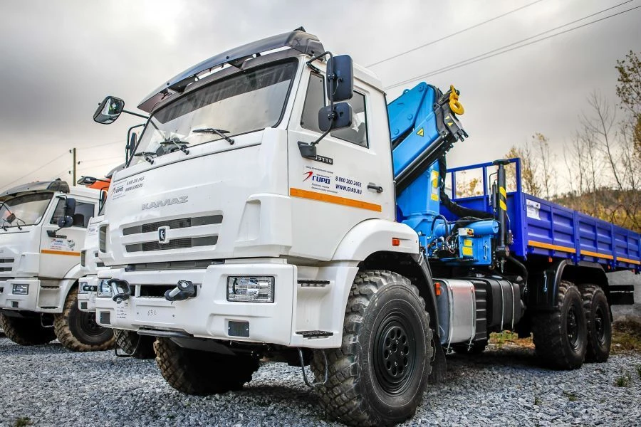 Self-propelled service platform SPO-GIRD with CMU on chassis KAMAZ 4308-G5. GIRD mark. Type 5849BF. Modification 5849BF-0000100.