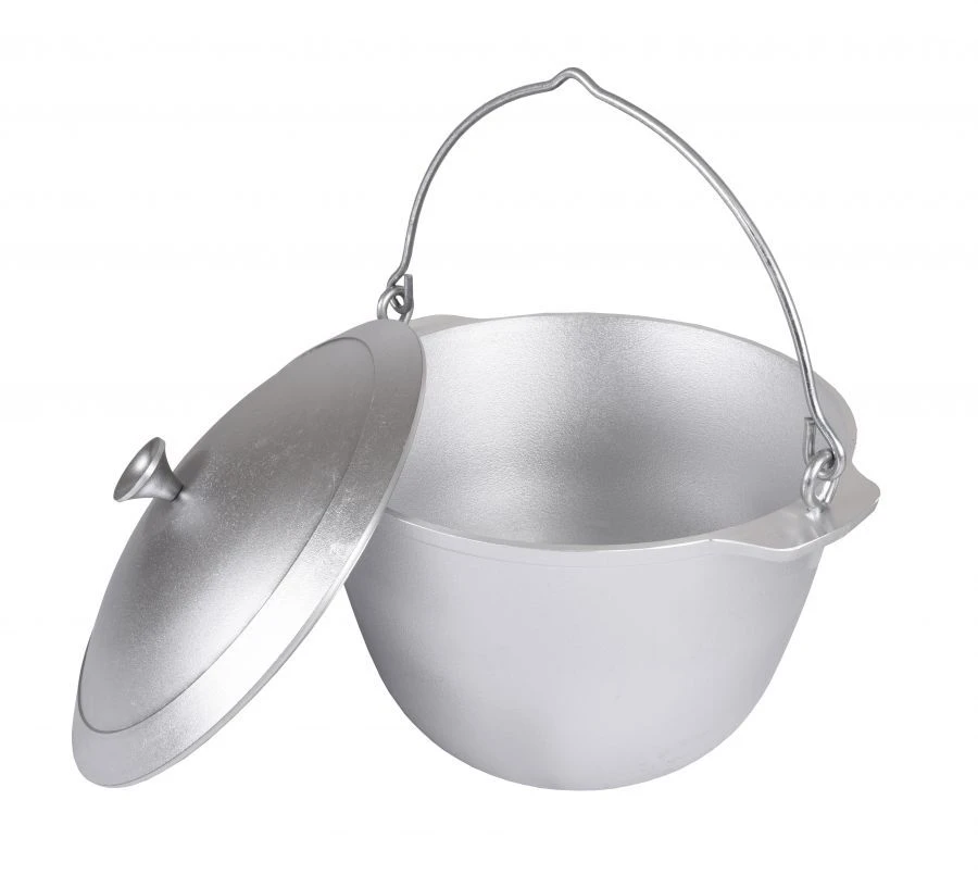 Kukmara TM 10L (uncoated) cast aluminium camping pot with aluminium lid
