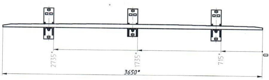 Counter rail with pads (project 2769.02.000/-01)