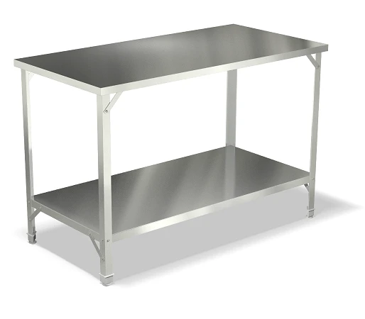 Stainless double-deck metal table