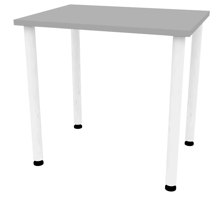 Table on round supports 800x600x750mm (WxHxH)