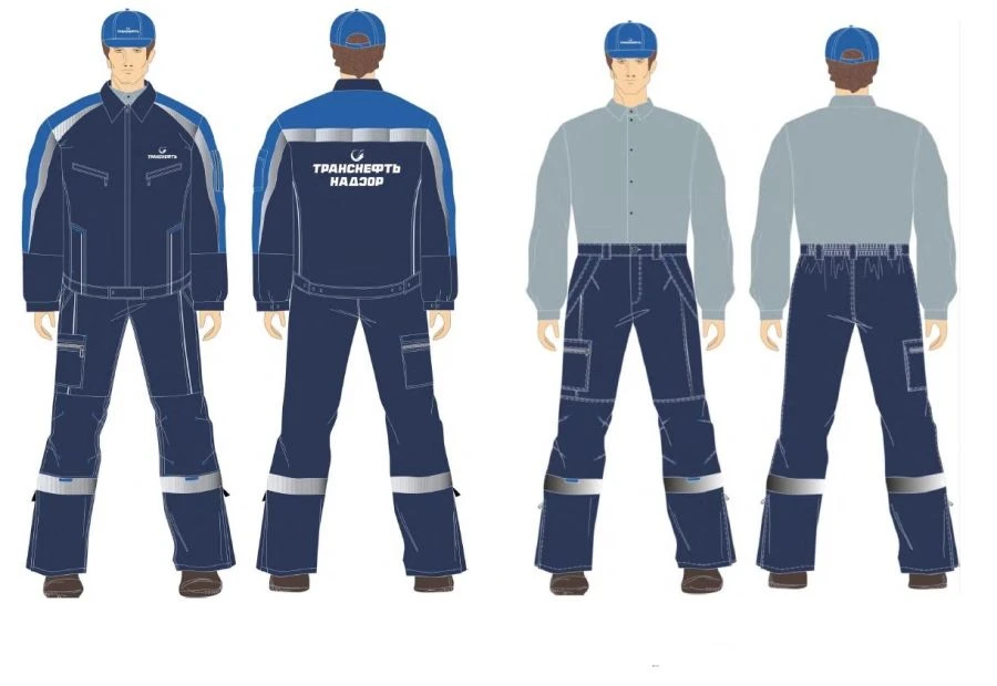 Men's suit (jacket, trousers) for Transneft Nadzor employees for protection against general industrial pollution and mechanical