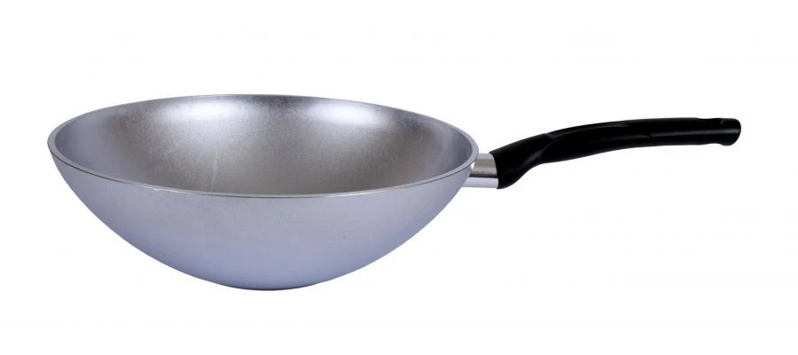 WOK (classic) 280/95mm (uncoated) cast aluminium frying pan TM Kukmara, with bakelite handle, without lid