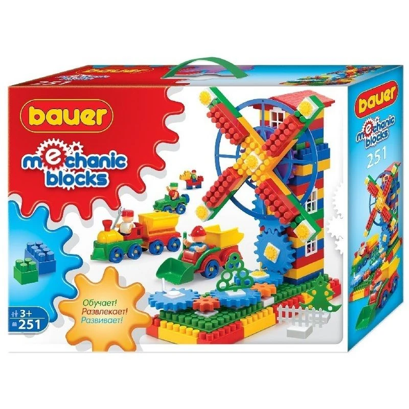 Bauer "Mechanic Bloks" Children's Educational Constructor Toy "Mill" Set in Box, 251 pieces, item 187