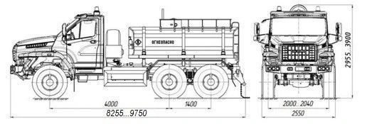 Fuel tanker ATZ 4680M2-10 on chassis URAL 5557-6151-70, 5557-6151-72, 5557-6151-74
