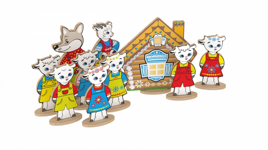 Set "Characters of the fairy tale "The Wolf and the Seven Little Goats" (Art. N-12)