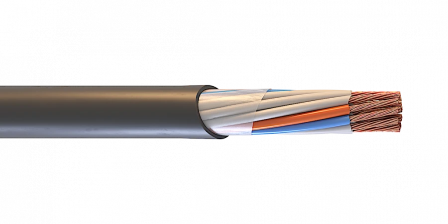 Control cables with polyethylene insulation, sheathed in PVC plasticate, KUPV grade