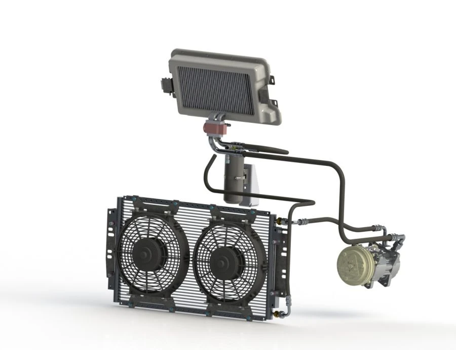 Air conditioner KAMAZ 7 kW underhood condenser overhead evaporator