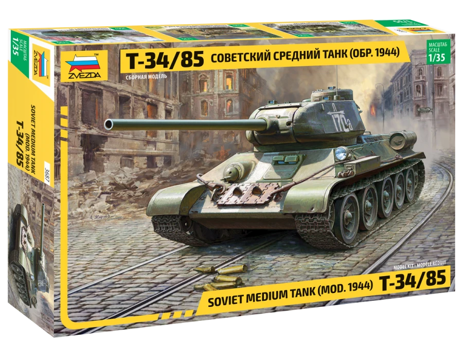 Assembled model Soviet medium tank T-34/85