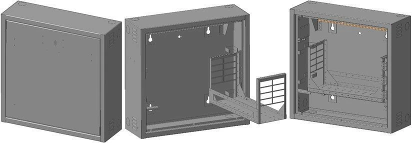 Reinforced wall-mounted distribution cabinet SHRNu-4U-215-21