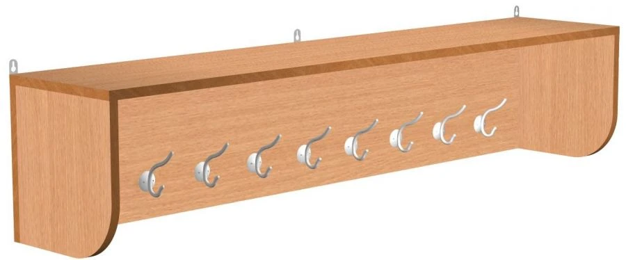 Wall clothes rack with hooks