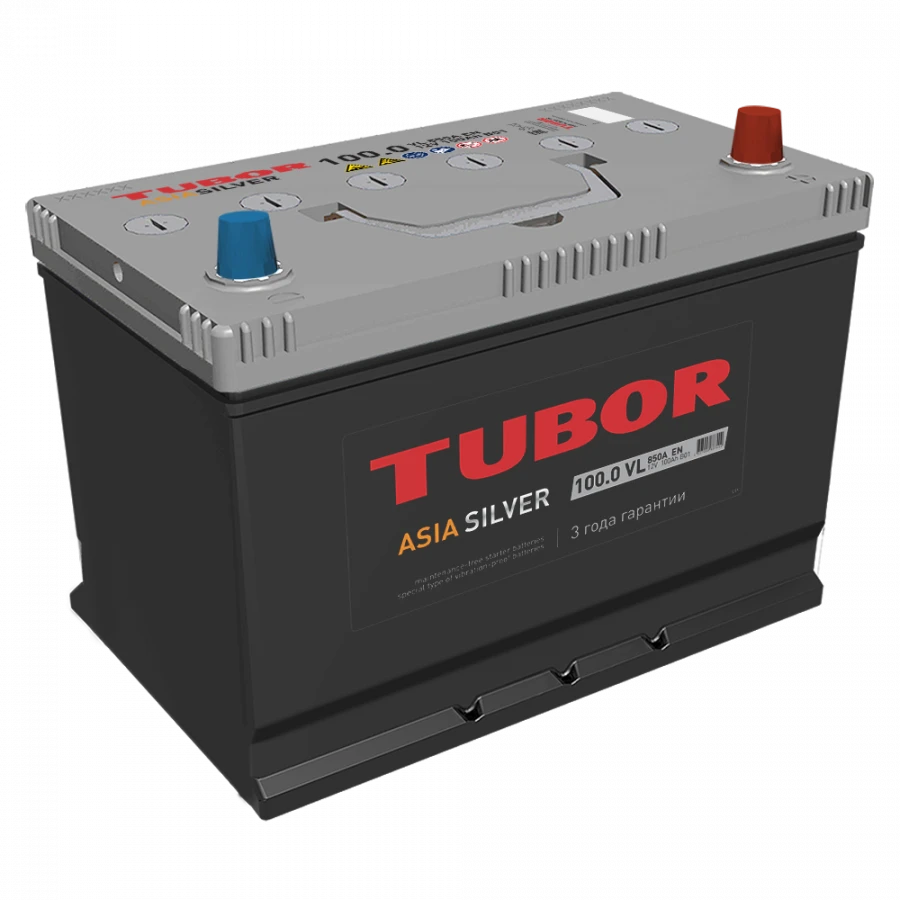 Accumulator battery starter lead-acid TUBOR ASIA SILVER 6ST-100.1(0) VL V01