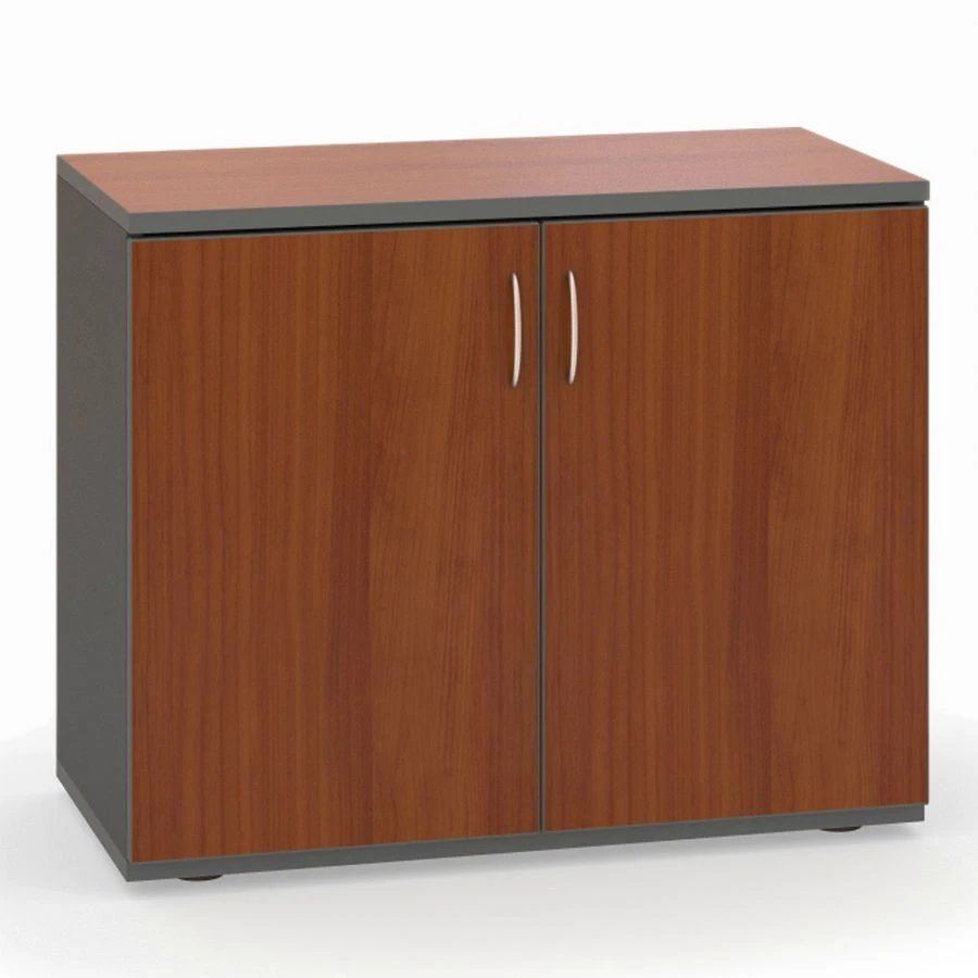 T11 Two-door cabinet from the office furniture set "Strategy", available in 2 textures: N.Milano and Grey.