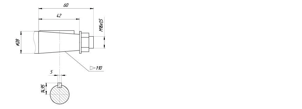 MVz-80 — Conical Output Shaft Dimensions