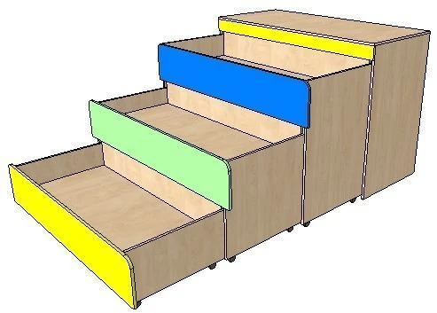 Children's three-drawer bed FN.MDU.01.07.00.00.00.00.