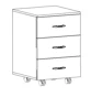 Trolley, 3 drawers, Classic series
