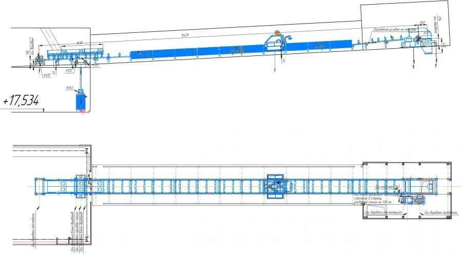 General industrial telescopic belt conveyors with belt width from 500 to 2000 mm KLKT/OP-500-2000 mm
