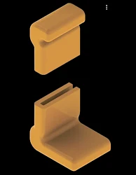 Cable tray edge plug 000x00, with overall dimensions 50-90 mm