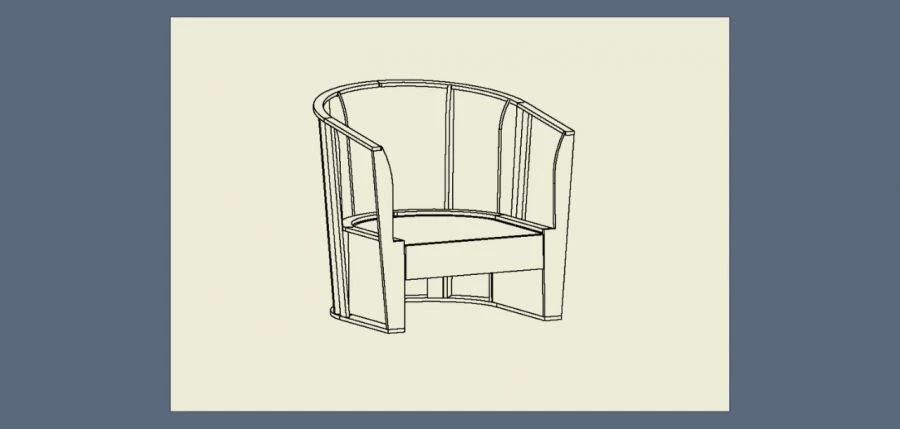 Office chair, mainly with wooden frame TV-AKDK-2.15.01