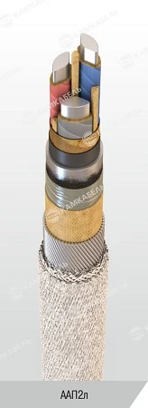 Power cable with aluminium conductors with impregnated paper insulation, for voltage of 1 kV of AAP2l grade according to TU 16.K