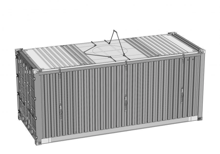 Container 1SS with open top and removable rigid roof for carriage of coiled steel with gross weight 36000 kg. model - AVM - 04