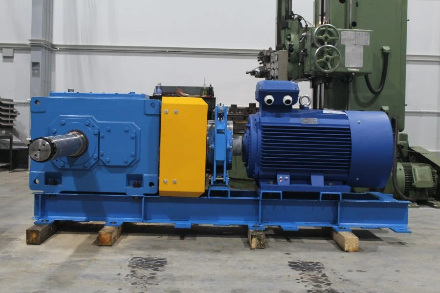 Helical-bevel gearmotor with two-stage gearmotors