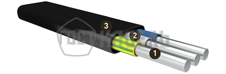 Flame retardant, low smoke and gas emission cable for voltage up to 1kV AVVG-Png(A)-LS