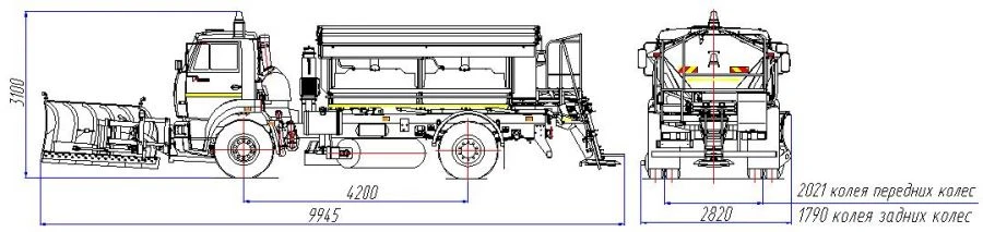Road maintenance machine with winter equipment set model MK-4531-G6