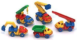 Series "Baby"(art.061 dump truck-15 pcs, art.062 fire.car-7 pcs, art.063 excavator-9 pcs, art.064 crane-9 pcs, art.065 road.car-