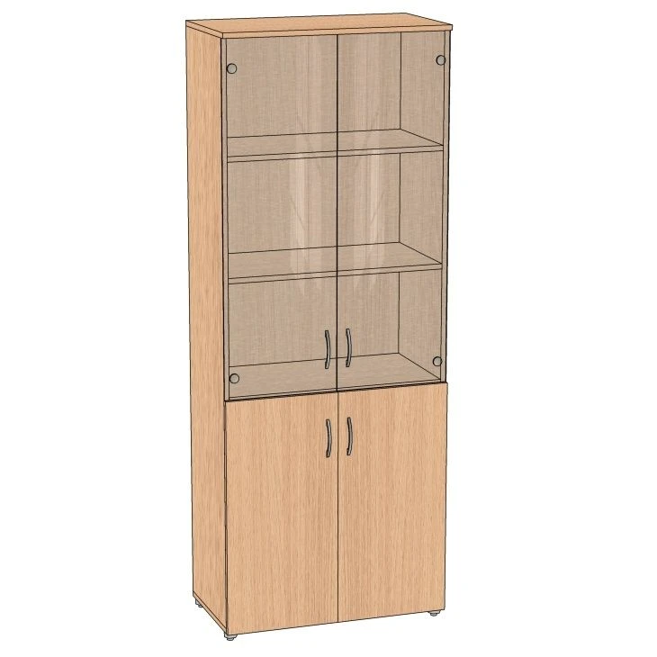 Wide filing cabinet with transparent/tinted glass 700*383*1830 mm ASHDS-70