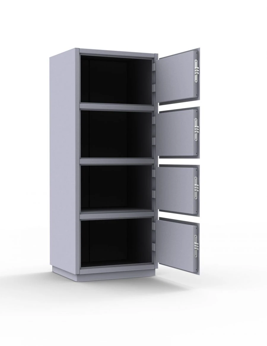 Four-cell metal cupboard, size 1500x600x500 mm