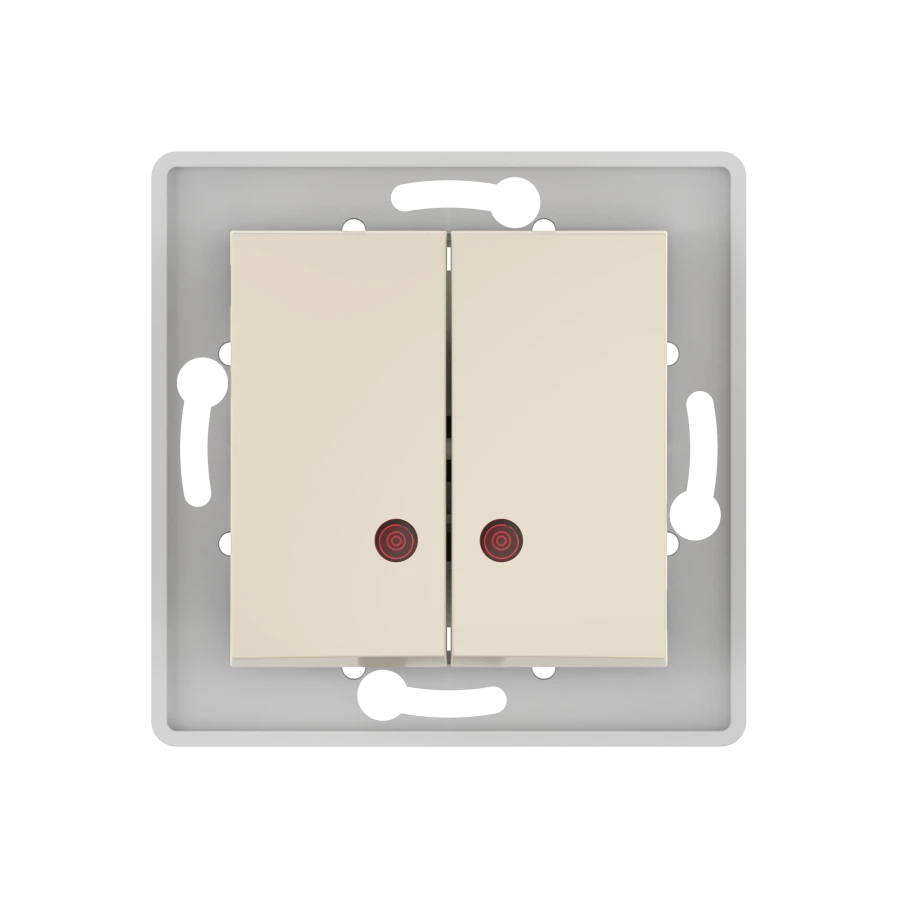 CADUCEUS ALING PRESTIGE Flush-mounted two-way switch with indication 10AX, 250V~, beige, article no. 6026.9