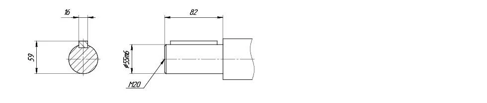 MVz-160 — Cylindrical Output Shaft Dimensions