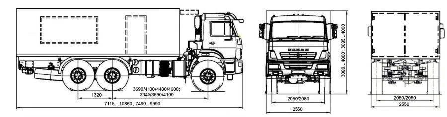 Special vehicles equipped with refrigeration-heating unit type 1714 mod: 1714-0000010-KS1 on the basis of KAMA chassis and TC.