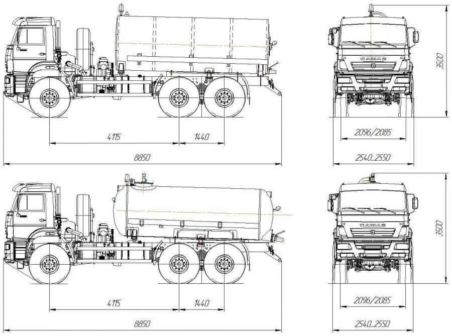 Slurry truck VMK-65222 on the basis of chassis KAMAZ-65222-54