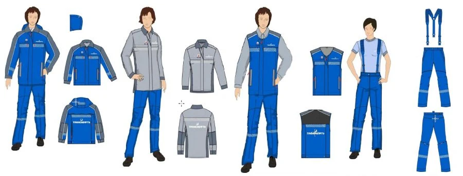 Women's sets for working personnel (jacket, jacket-shirt, waistcoat, trousers) special for employees of the organisations of the