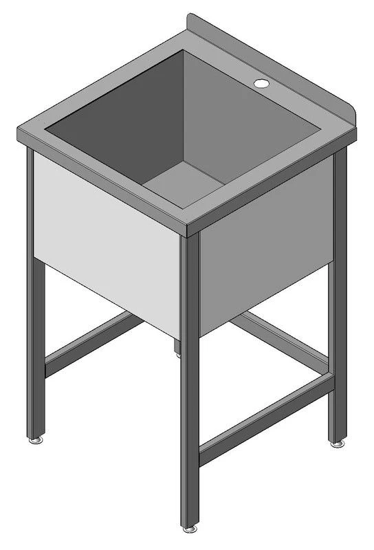Single-section stainless steel washing bath, model VMKN-1