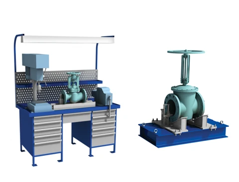 Workstations and setting devices for disassembly and assembly of injection moulding machines of GAKS-A type
