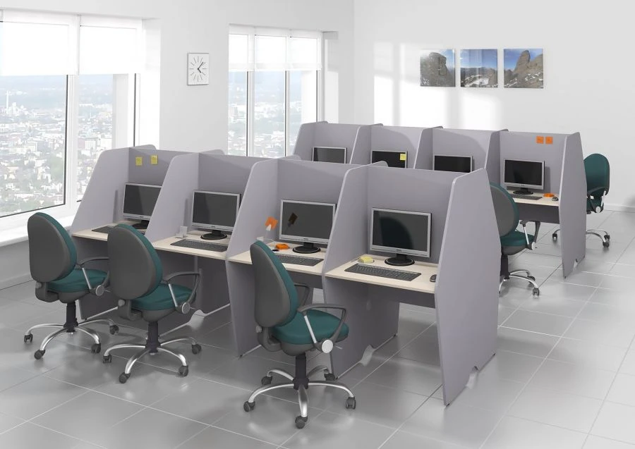 Wooden desks for offices, administrative premises: Collections "Furniture for Call-centres".