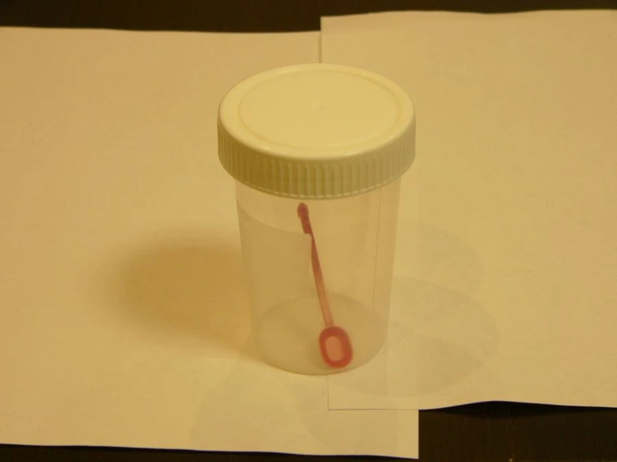 Polymer container for bioassays, disposable, sterile-KOP 150ml/B with spoon