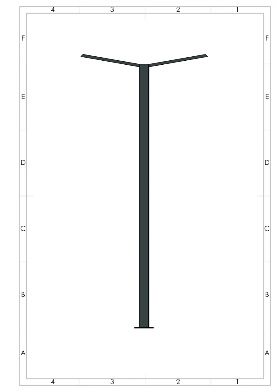 Steel outdoor lighting supports OTKVf 180-9,0-2-180