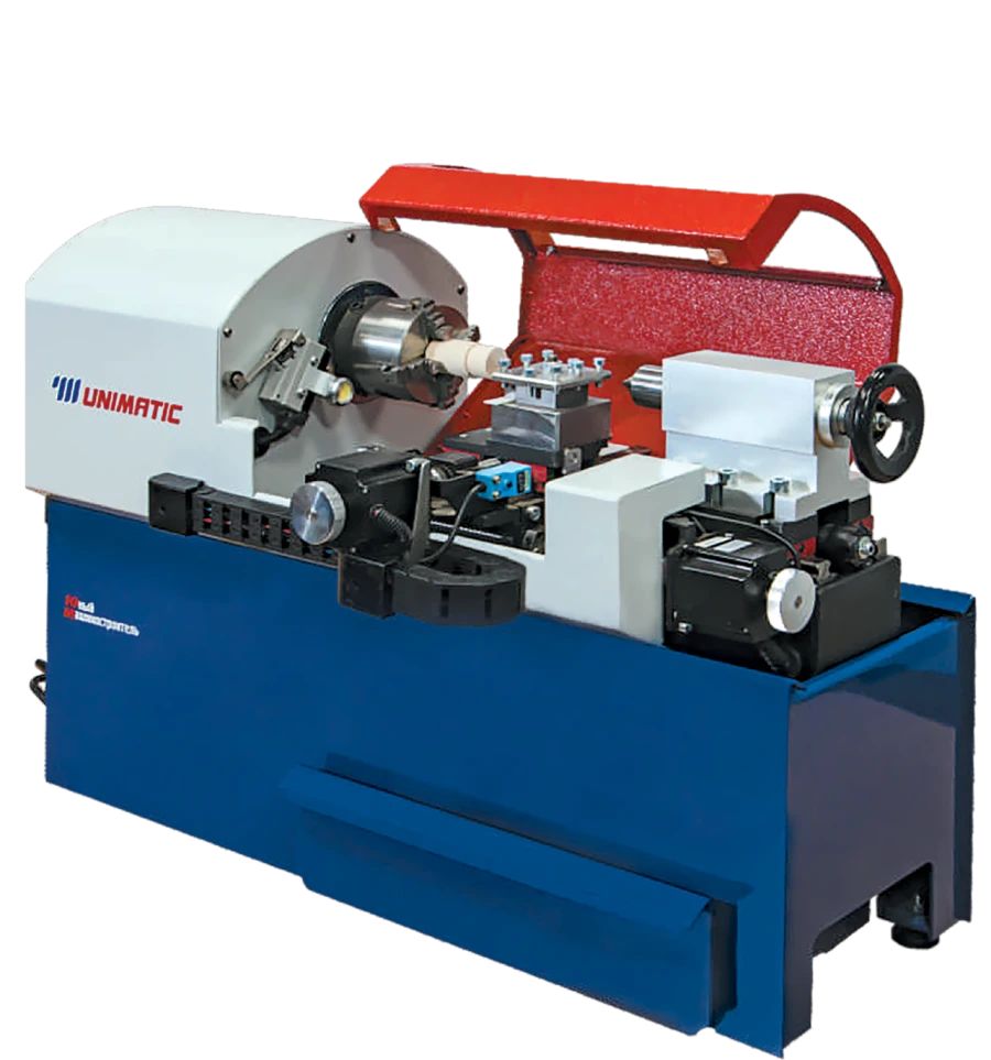 "Lathe with numerical programme control, equipped with Plexiglas shield-screen "Unimatik YUM-T"