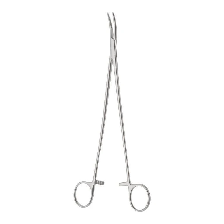TZ-01-288-24 Toothed hemostatic clamp, vertically curved, 240 mm