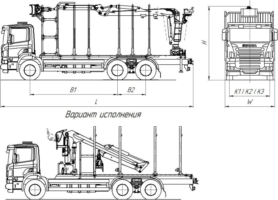 Sorting truck with GM/CMU (logging truck with GM/CMU) 5908XA