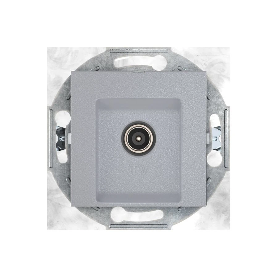 CADUCEUS ALING PRESTIGE Single flush-mounted aerial TV/FM socket, silver, art. no. 6012I.S (mechanism). 6012I.S (mechanism)